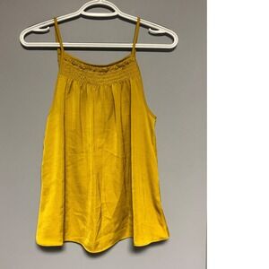 Saturday Sunday by Anthropologie Smocked Cami‎ Tank Top Chartreuse Yellow XS NWT